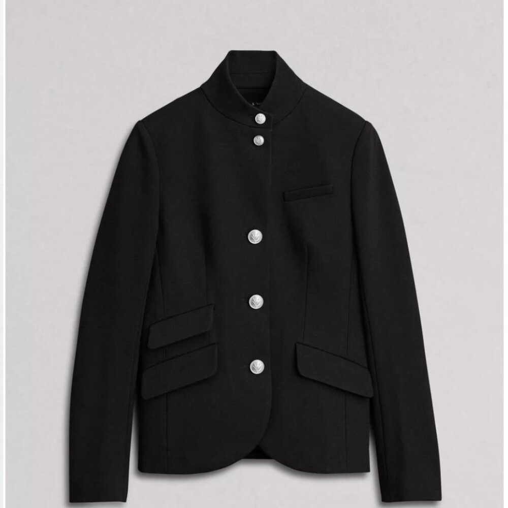 rag & bone Black Blazer with Silver Buttons